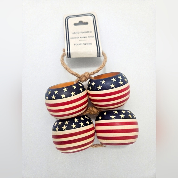 Hand-Painted Patriotic Napkin Rings - Picture 3 of 4